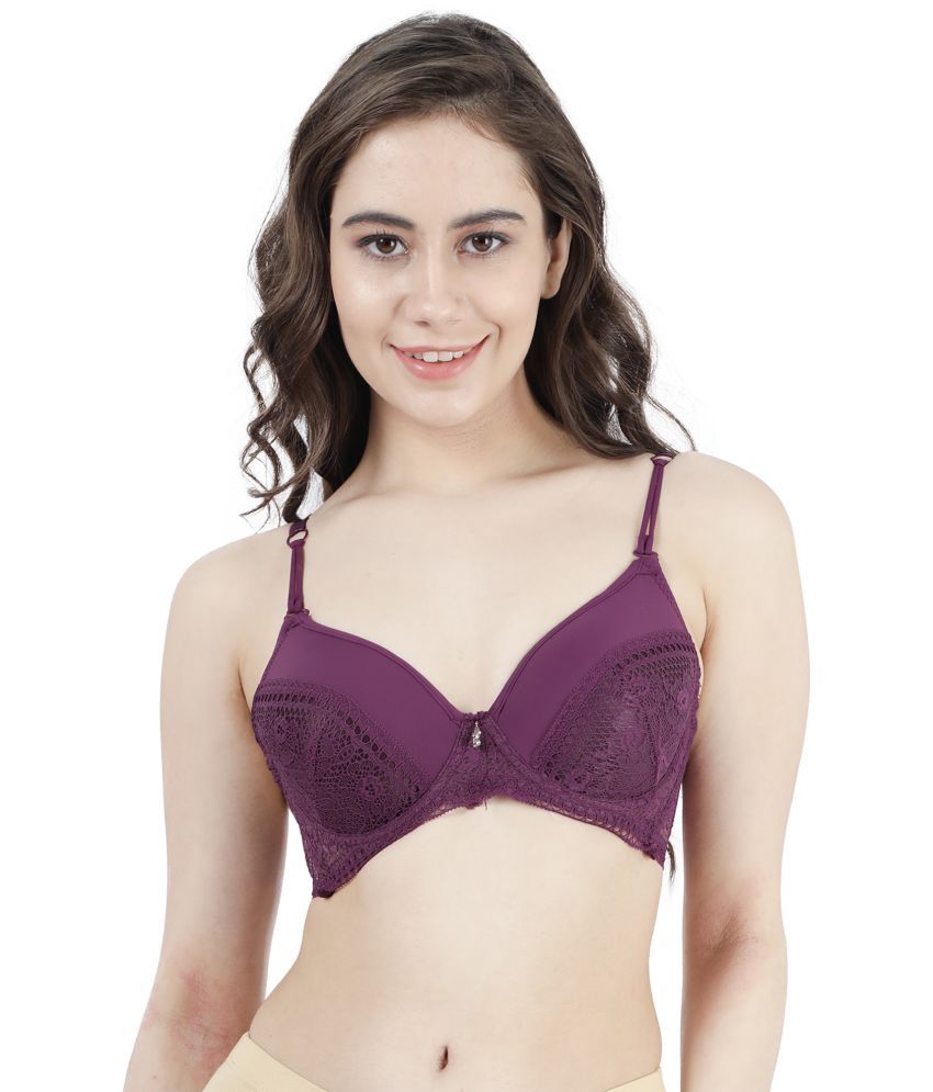     			Susie Cotton Blend Lightly Padded Women's Everyday Bra ( Purple )