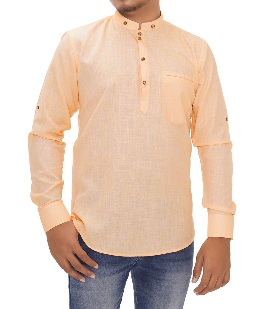     			ZuBerrys Orange Cotton Blend Men's Regular Kurta ( Pack of 1 )