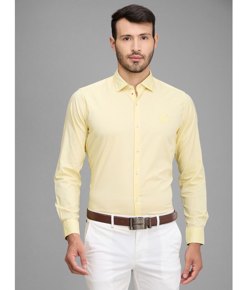     			Raymond 100% Cotton Regular Fit Solids Full Sleeves Men's Casual Shirt - Yellow ( Pack of 1 )