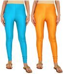 Colorscube - Mustard,Blue Lycra Women's Churidar ( Pack of 2 )