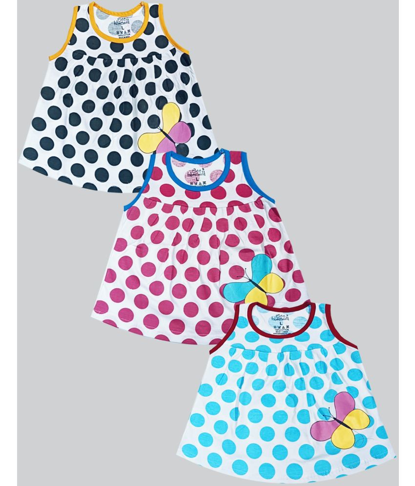     			Babeezworld Multicolor Cotton Baby Girl Frock ( Pack of 3 )