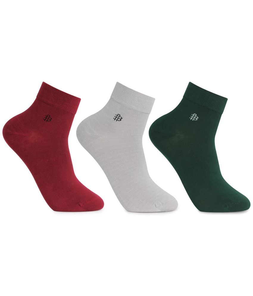     			Bonjour 100% Organic Cotton Men's Solid Multicolor Ankle Length Socks ( Pack of 3 )