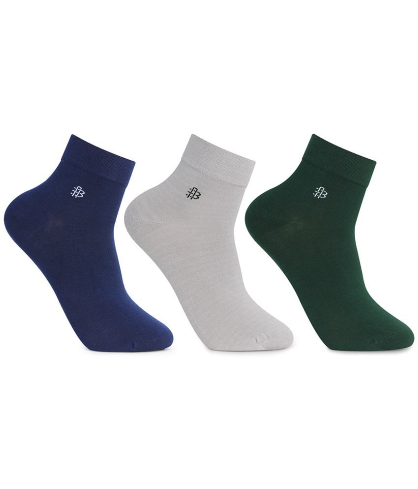     			Bonjour 100% Organic Cotton Men's Solid Multicolor Ankle Length Socks ( Pack of 3 )