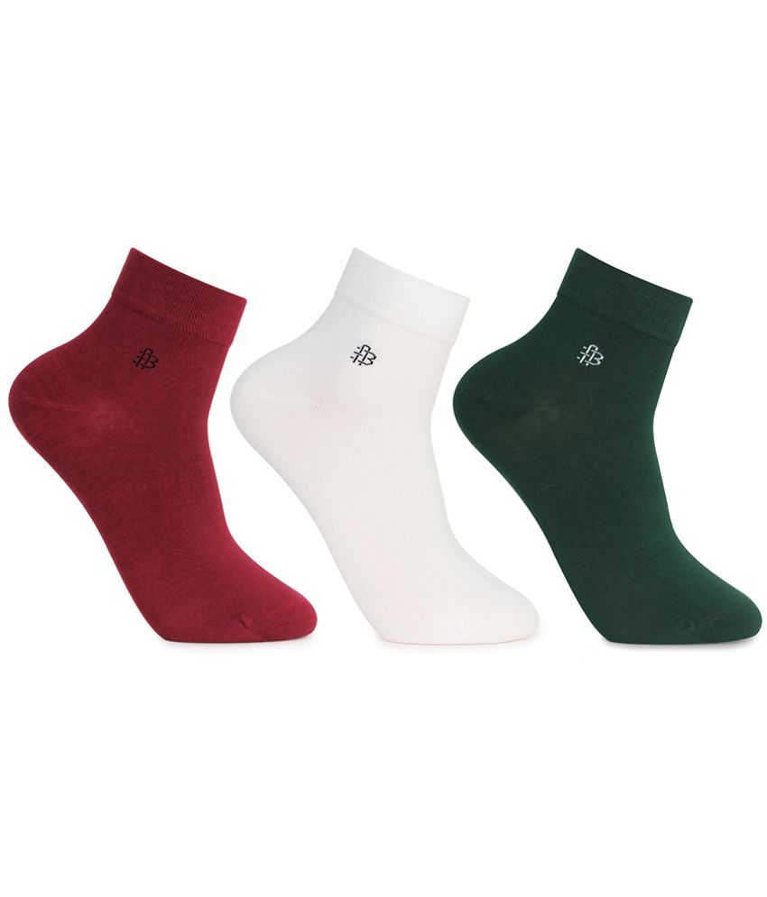     			Bonjour 100% Organic Cotton Men's Solid Multicolor Ankle Length Socks ( Pack of 3 )