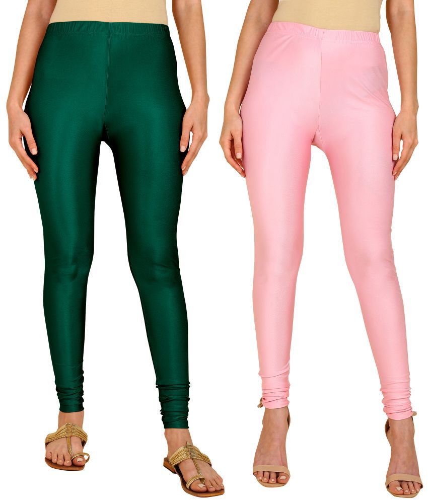     			Colorscube - Pink,Green Lycra Women's Churidar ( Pack of 2 )