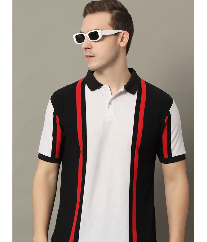     			GET GOLF Cotton Blend Regular Fit Striped Half Sleeves Men's Polo T Shirt - Black ( Pack of 1 )