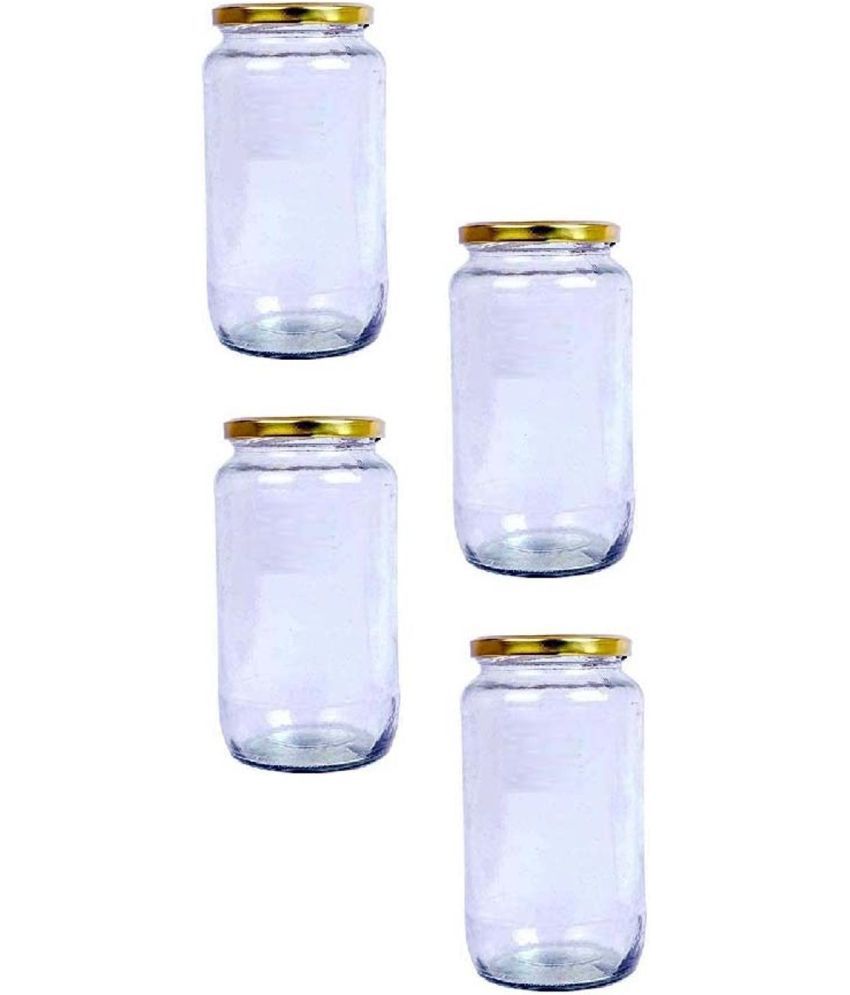     			Somil Glass Container Jar Glass Transparent Utility Container ( Set of 4 )