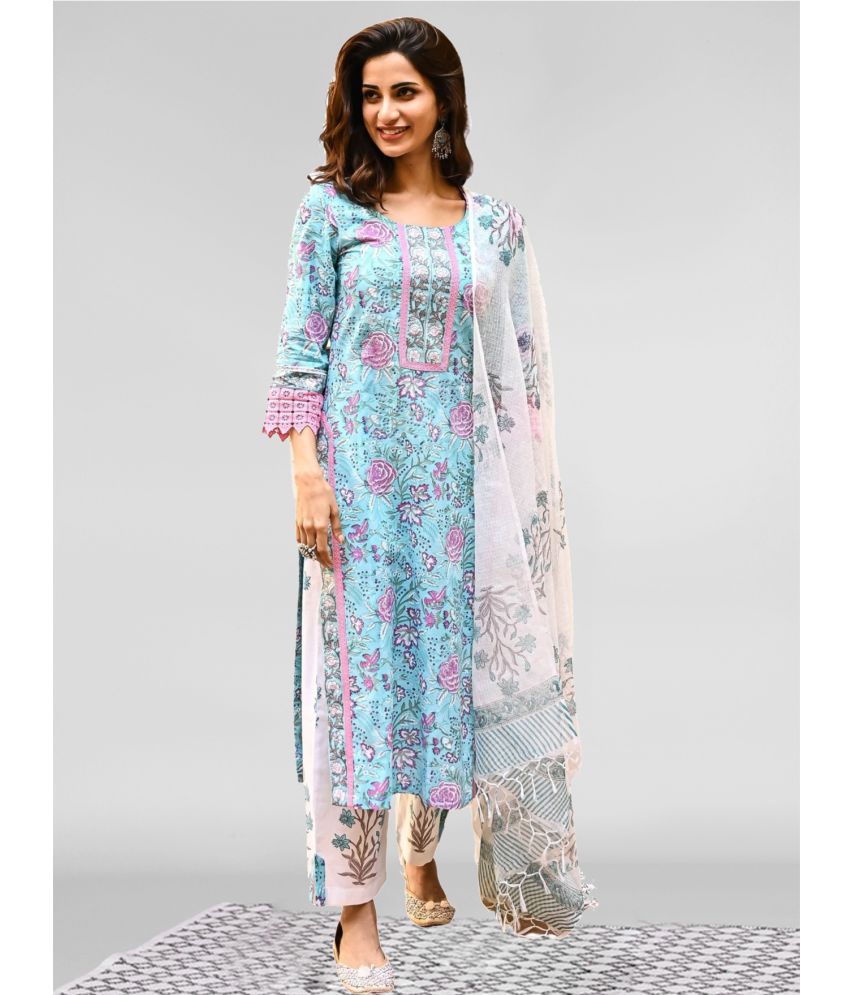     			THE FAB FACTORY Rayon Printed Kurti With Pants Women's Stitched Salwar Suit - Multicolor ( Pack of 1 )