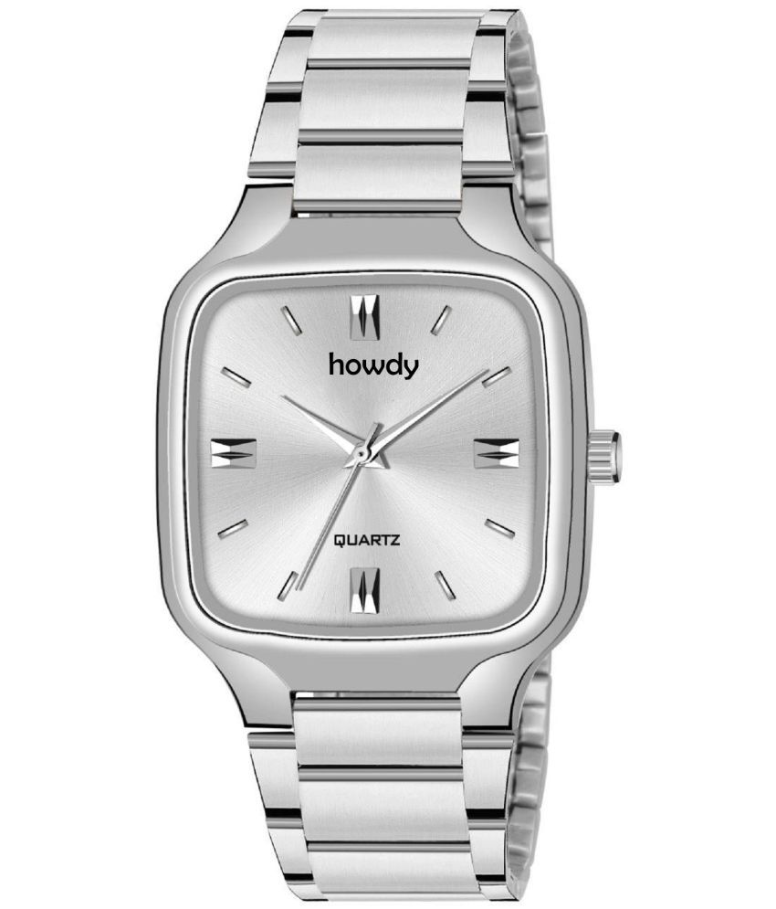     			howdy Silver Metal Analog Men's Watch