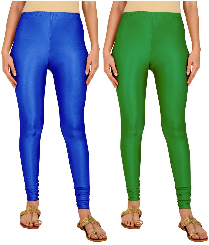     			Colorscube - Green,Indigo Lycra Women's Churidar ( Pack of 2 )