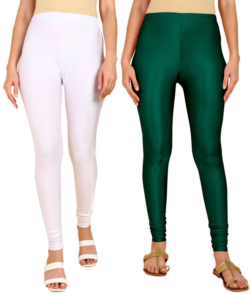     			Colorscube - Green,White Lycra Women's Churidar ( Pack of 2 )