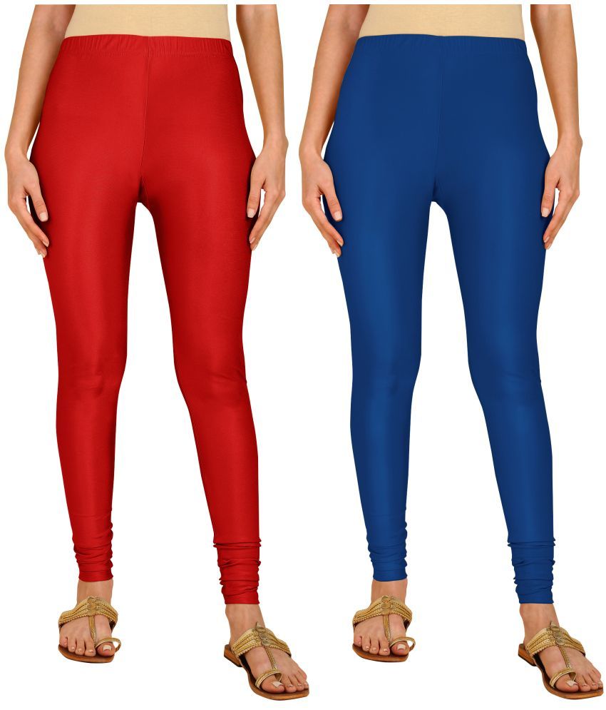     			Colorscube - Navy Blue,Red Lycra Women's Churidar ( Pack of 2 )