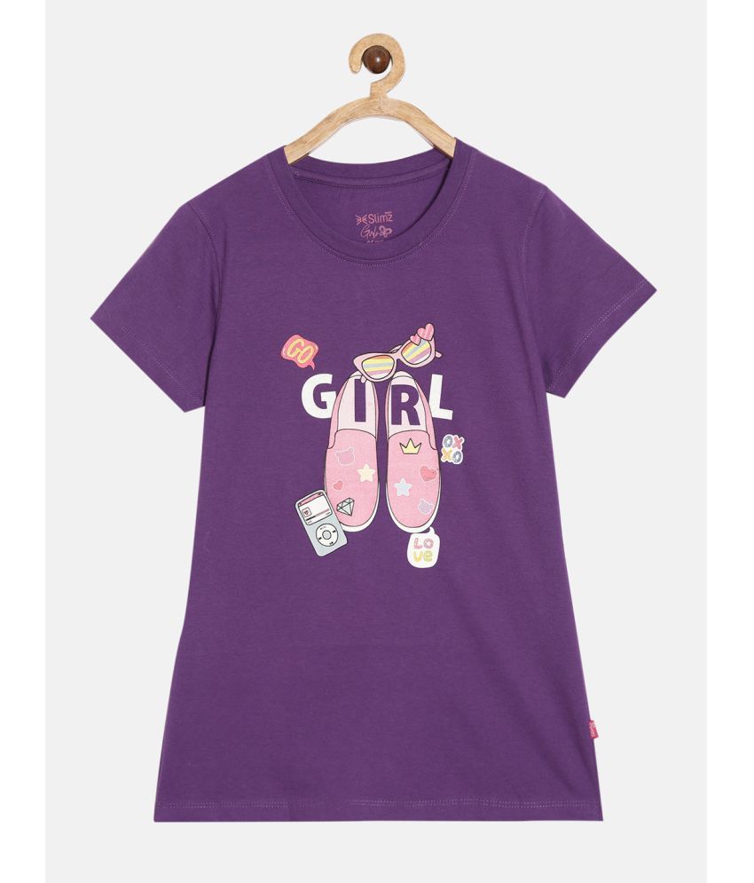     			Dixcy Slimz Purple Cotton Girls T-Shirt ( Pack of 1 )