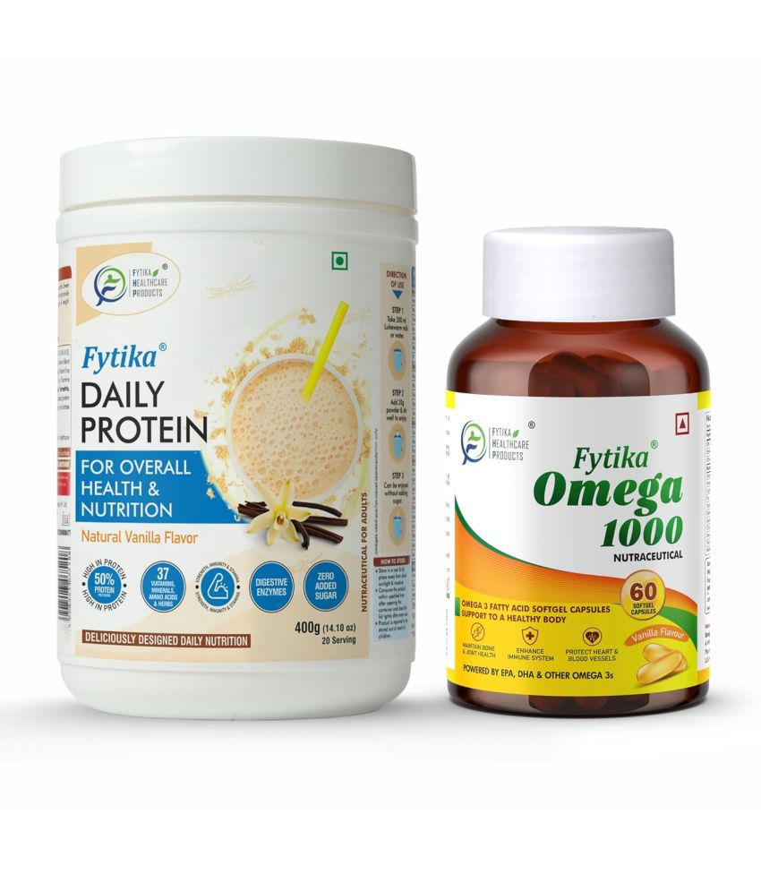     			FYTIKA Protein Powder & Omega1000 2 gm Pack of 2