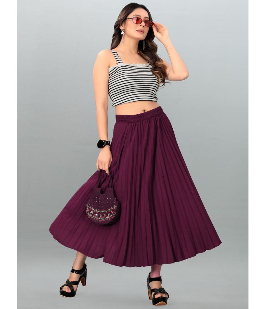     			Femvy Magenta Polyester Women's Flared Skirt ( Pack of 1 )