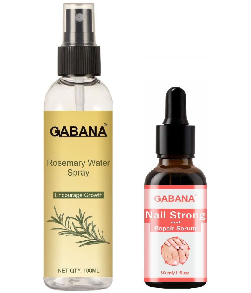     			Gabana Beauty Natural Rosemary Water | Hair Spray For Regrowth 100ml & Nail Strong and Repair Serum 30ml - Set of 2 Items