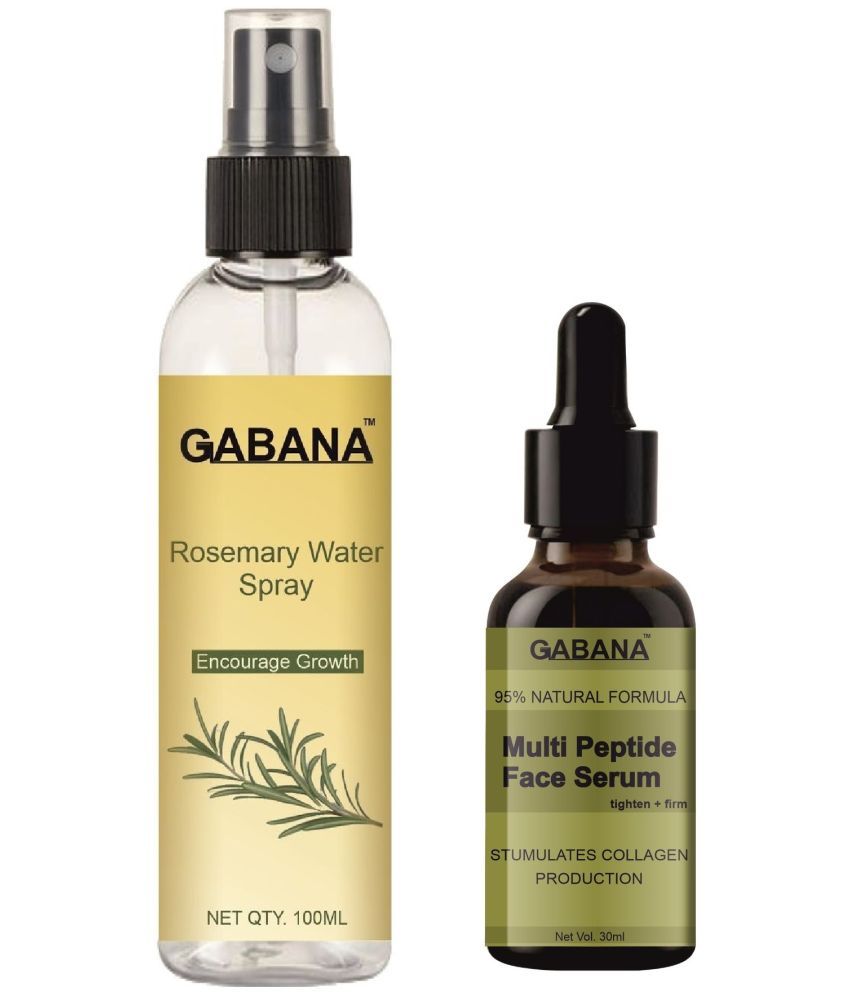     			Gabana Beauty Natural Rosemary Water | Hair Spray For Regrowth 100ml & Multi Peptide Face Serum 30ml - Set of 2 Items