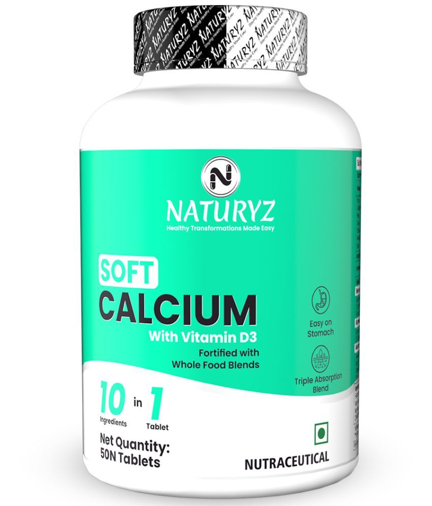     			NATURYZ Soft Calcium with Vitamin D3, 10 in 1 Tablet, Triple absorption for Bone Health - 50 Tablets