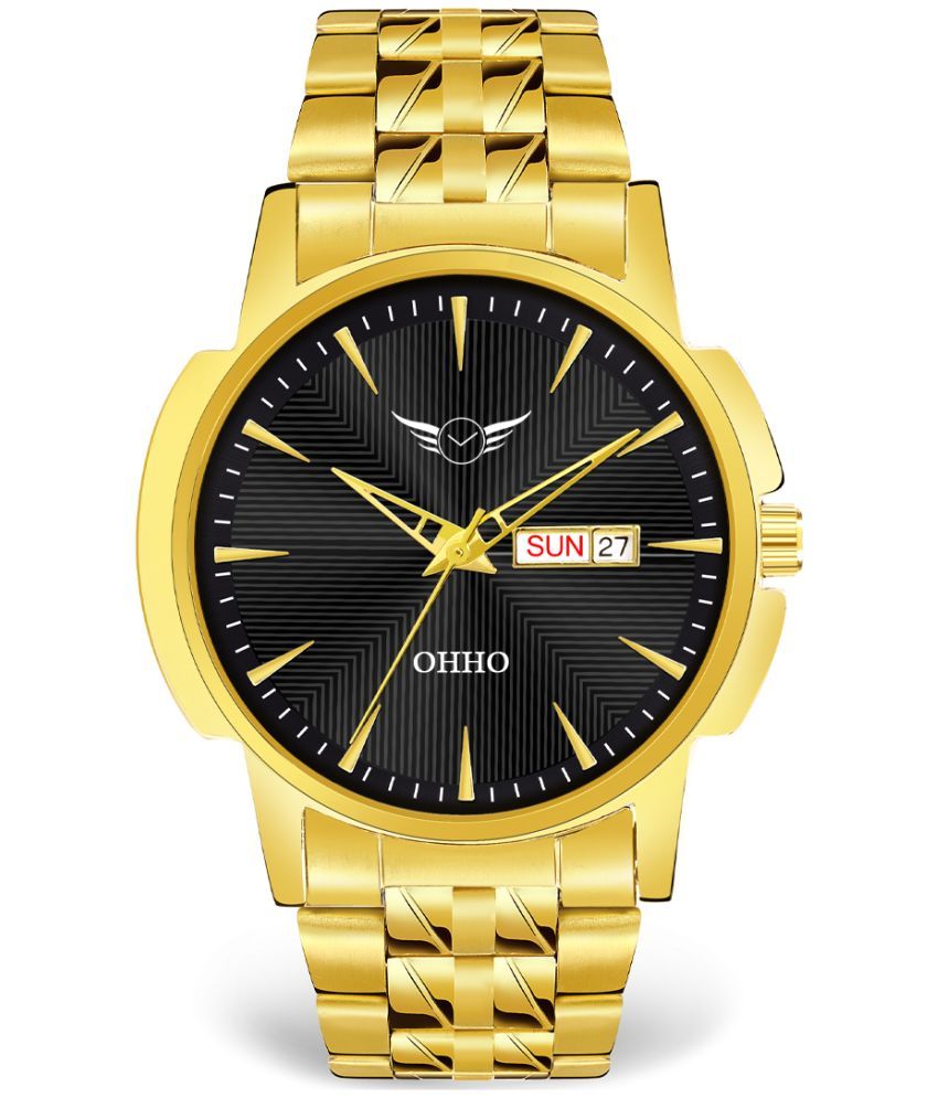     			OHHO Gold Stainless Steel Analog Men's Watch