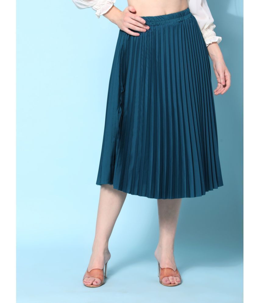     			RAIYANI FASHION Blue Polyester Women's Flared Skirt ( Pack of 1 )