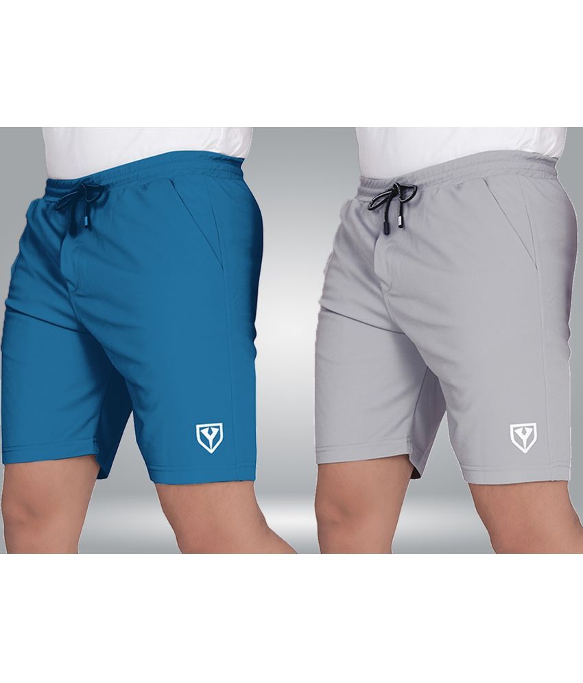     			Septem Grey Polyester Men's Shorts ( Pack of 2 )