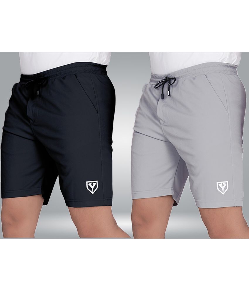     			Septem Off White Polyester Men's Shorts ( Pack of 2 )