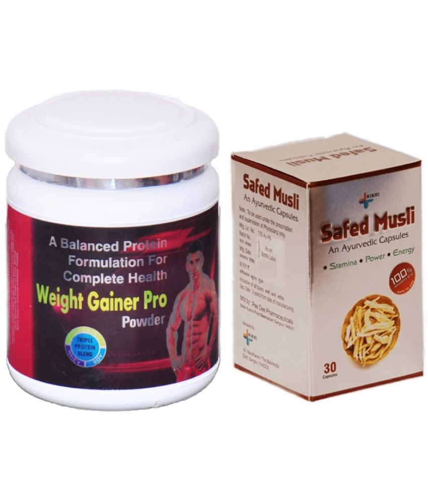     			Shane Rikhi Safed Musli Cap 30no.s & Rikhi Weight Gainer Pro Powder 300 gm Chocolate