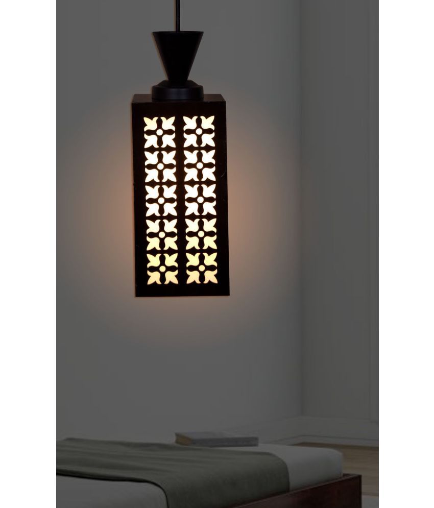     			Somil Wood Hanging Light Pendant Black - Pack of 1