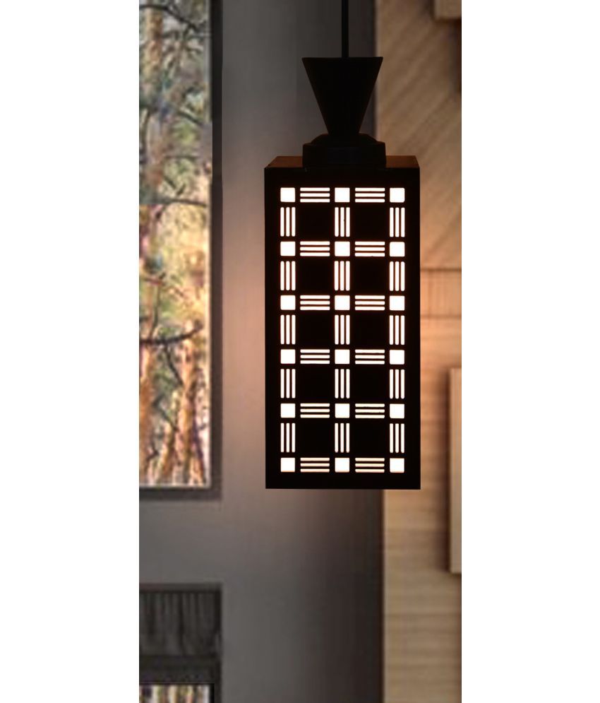     			Somil Wood Hanging Light Pendant Black - Pack of 1