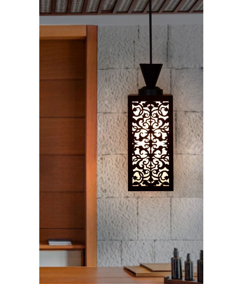     			Somil Wood Hanging Light Pendant Black - Pack of 1