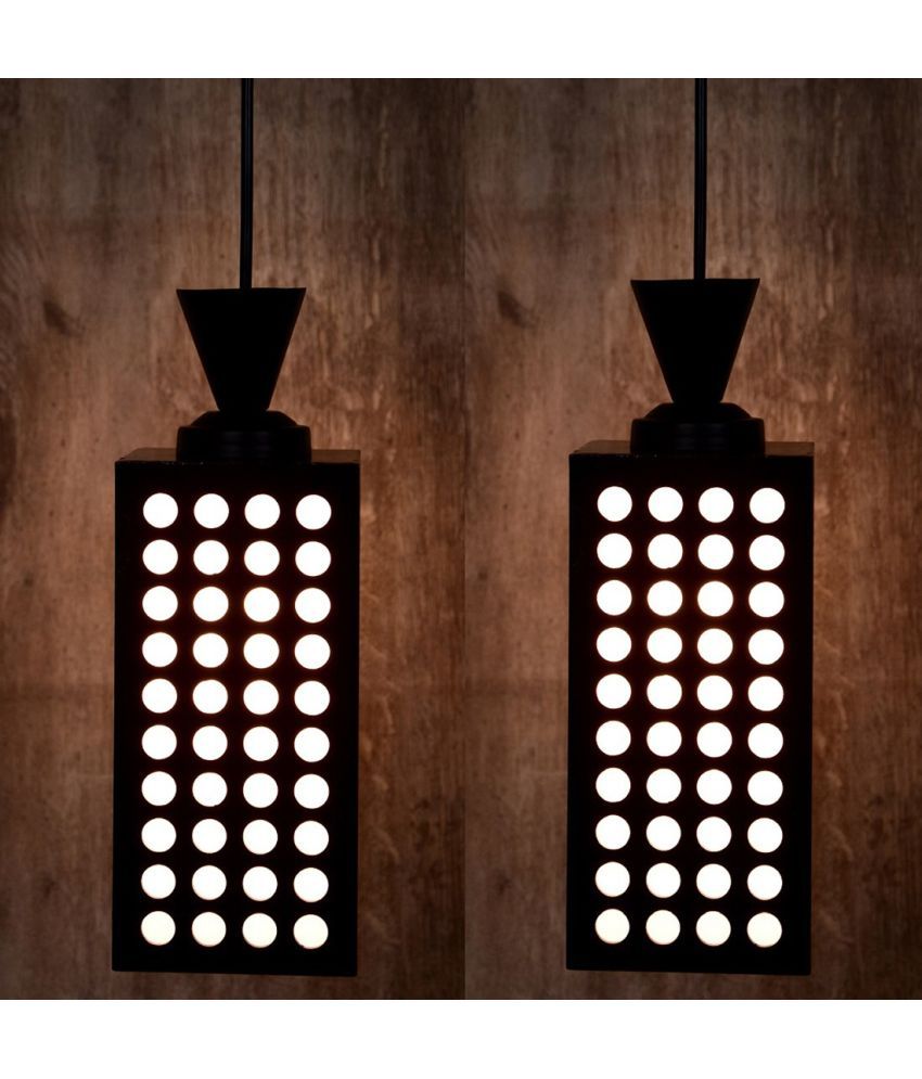     			Somil Wood Hanging Light Pendant Black - Pack of 2