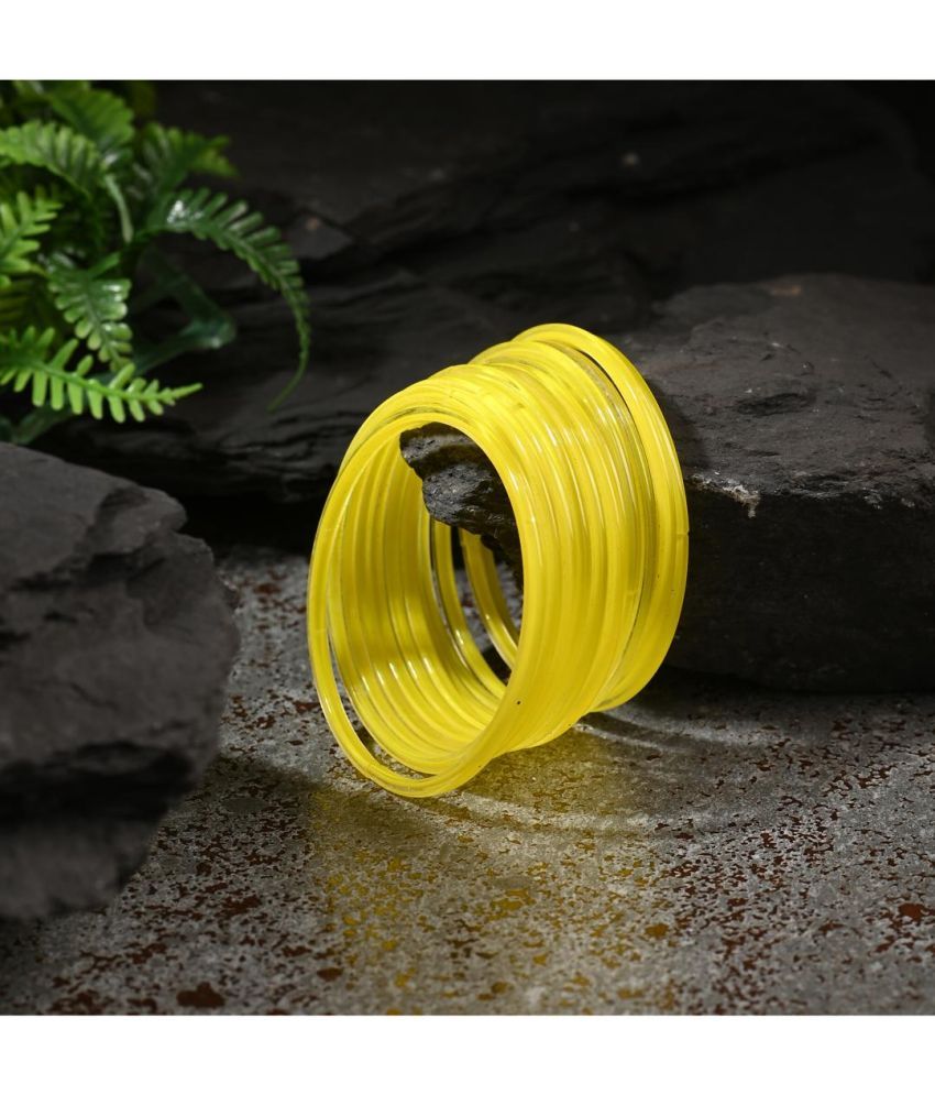     			Somil Yellow Bangle Set ( Pack of 12 )