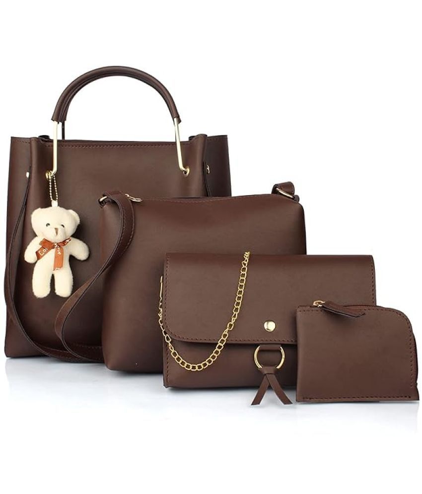     			The Mini NEEDLE Brown PU Shoulder Bag