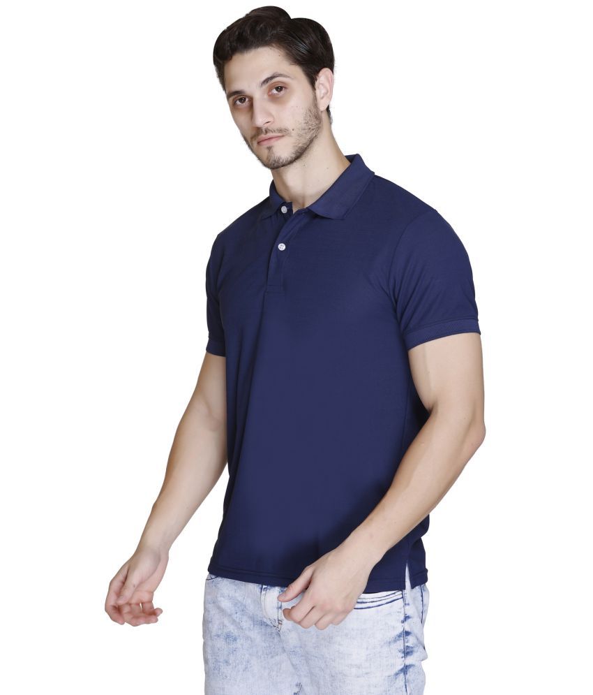     			Trooika Polyester Regular Fit Solid Half Sleeves Men's Polo T Shirt - Blue ( Pack of 1 )