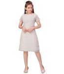 Aarika Georgette A-line Dress For Girls ( Pack of 1 , White )