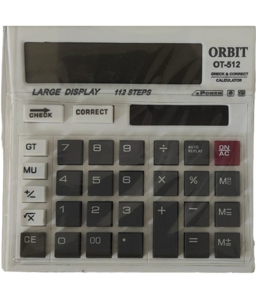     			2339 GREY-YESKART GREY 1PC  OT-512WT  CALCULATOR 120 Steps Check & Correct 12 Digit Premium Desktop Calculator( PACK OF 1)