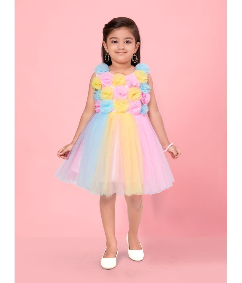     			Aarika Multi Net Girls Frock ( Pack of 1 )