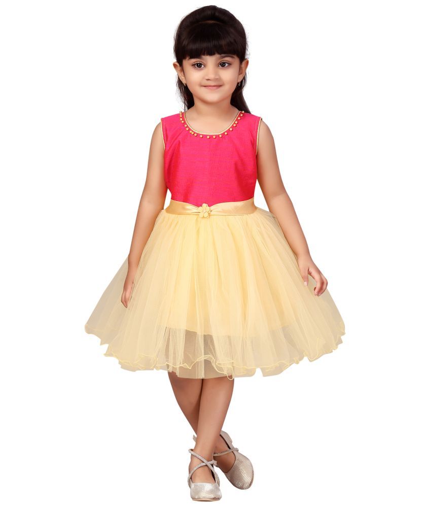     			Aarika Pink Net Girls Frock ( Pack of 1 )