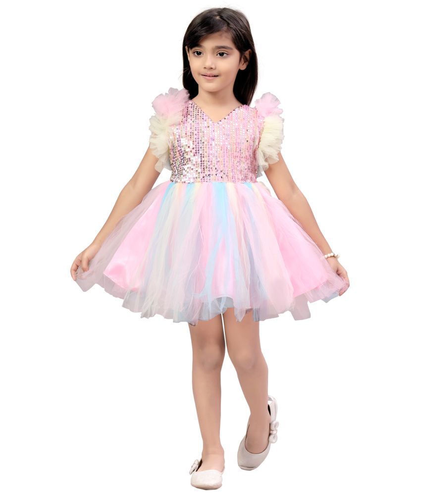     			Aarika Pink Nylon Girls Frock ( Pack of 1 )