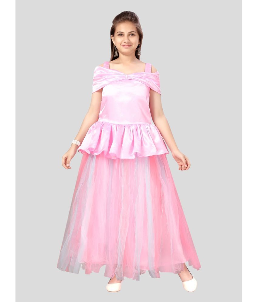     			Aarika Pink Silk Girls Gown ( Pack of 1 )