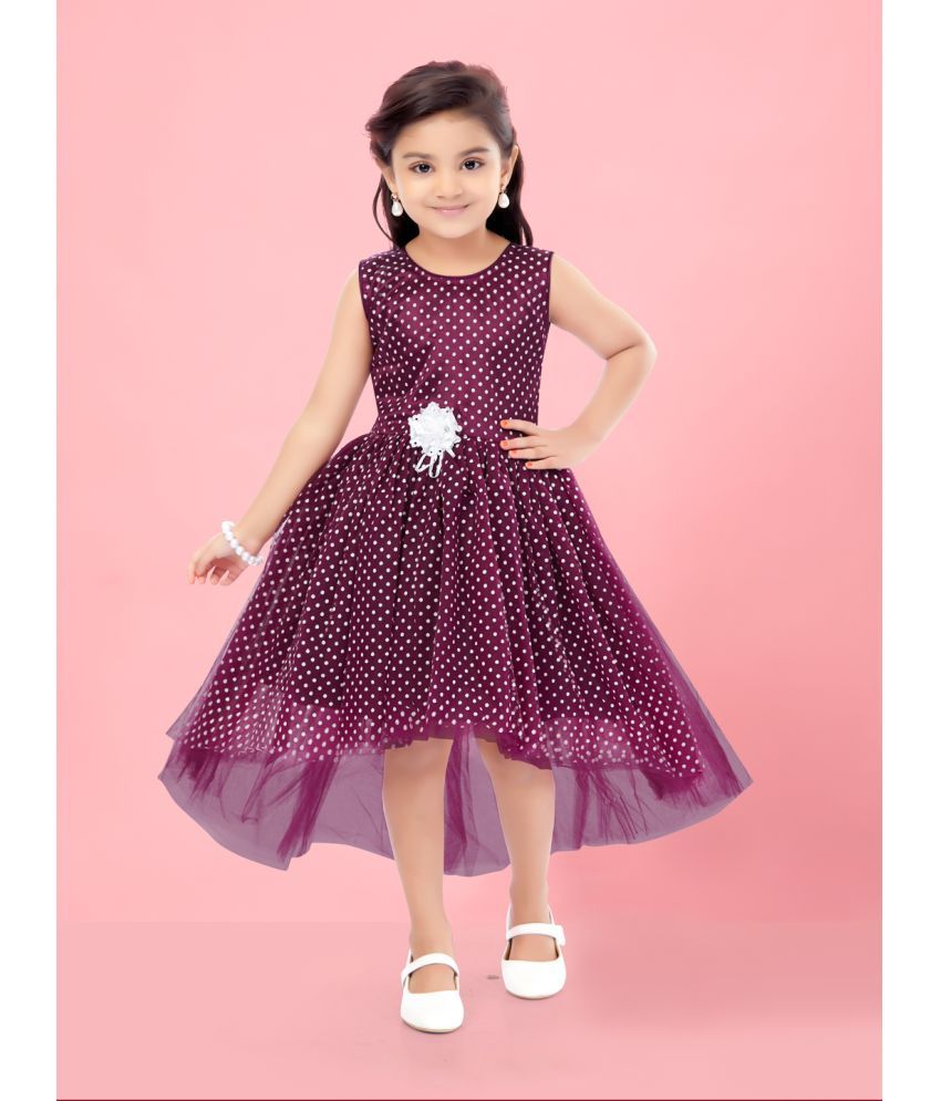     			Aarika Purple Net Girls Frock ( Pack of 1 )