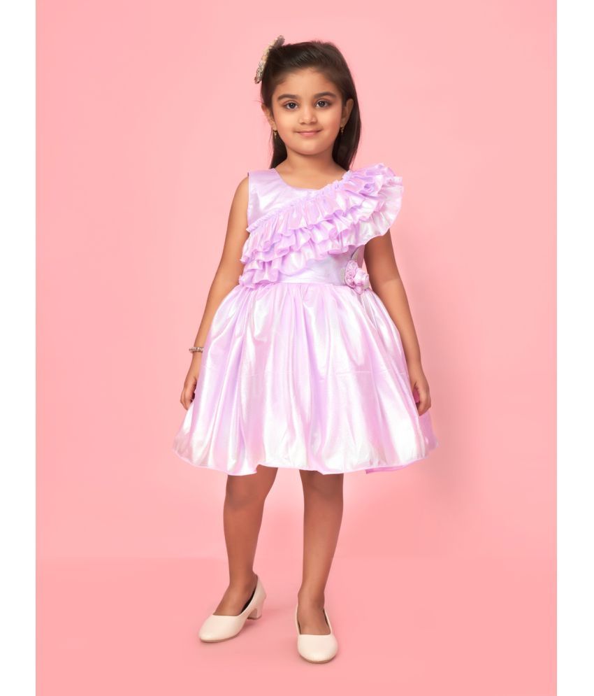     			Aarika Purple Silk Girls Frock ( Pack of 1 )