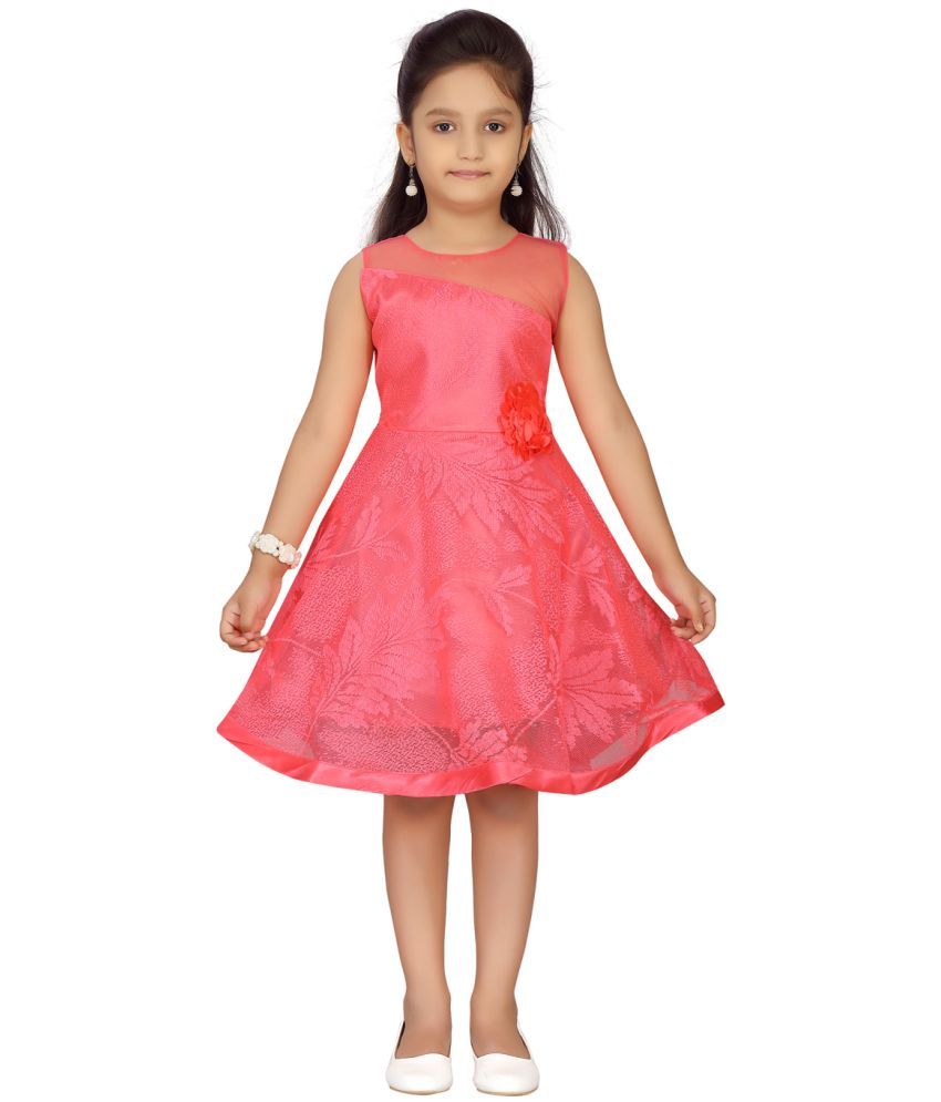     			Aarika Net Frock For Girls ( Pack of 1 , Red )