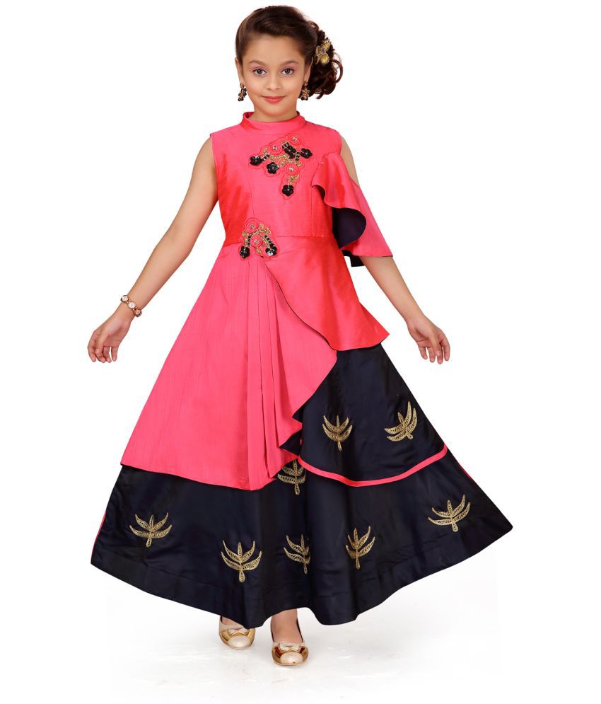     			Aarika Red Silk Girls Gown ( Pack of 1 )