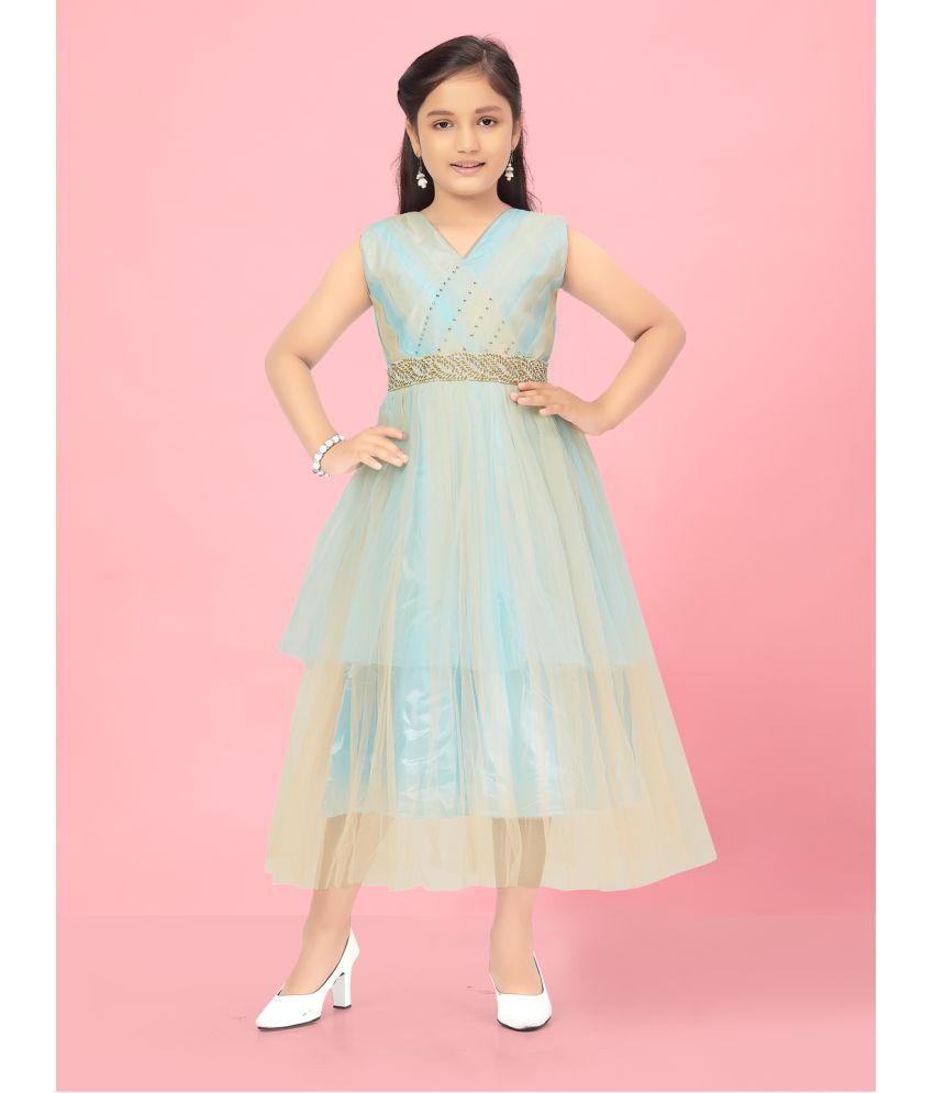     			Aarika Turquoise Net Girls Gown ( Pack of 1 )