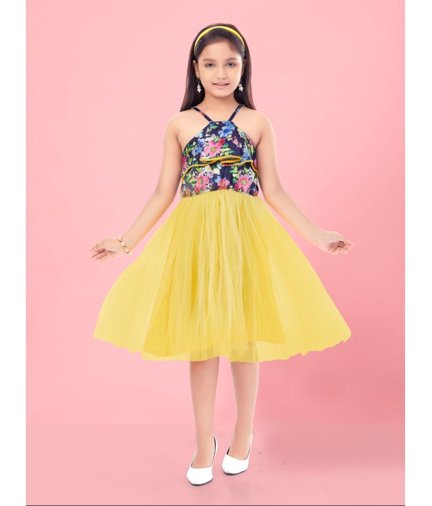     			Aarika Yellow Nylon Girls Frock ( Pack of 1 )