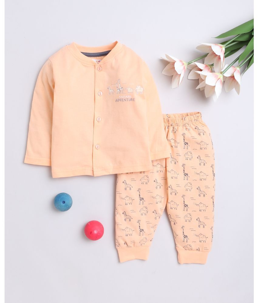     			BUMZEE Orange Cotton Baby Boy Sweatshirt & Jogger Set ( Pack of 1 )