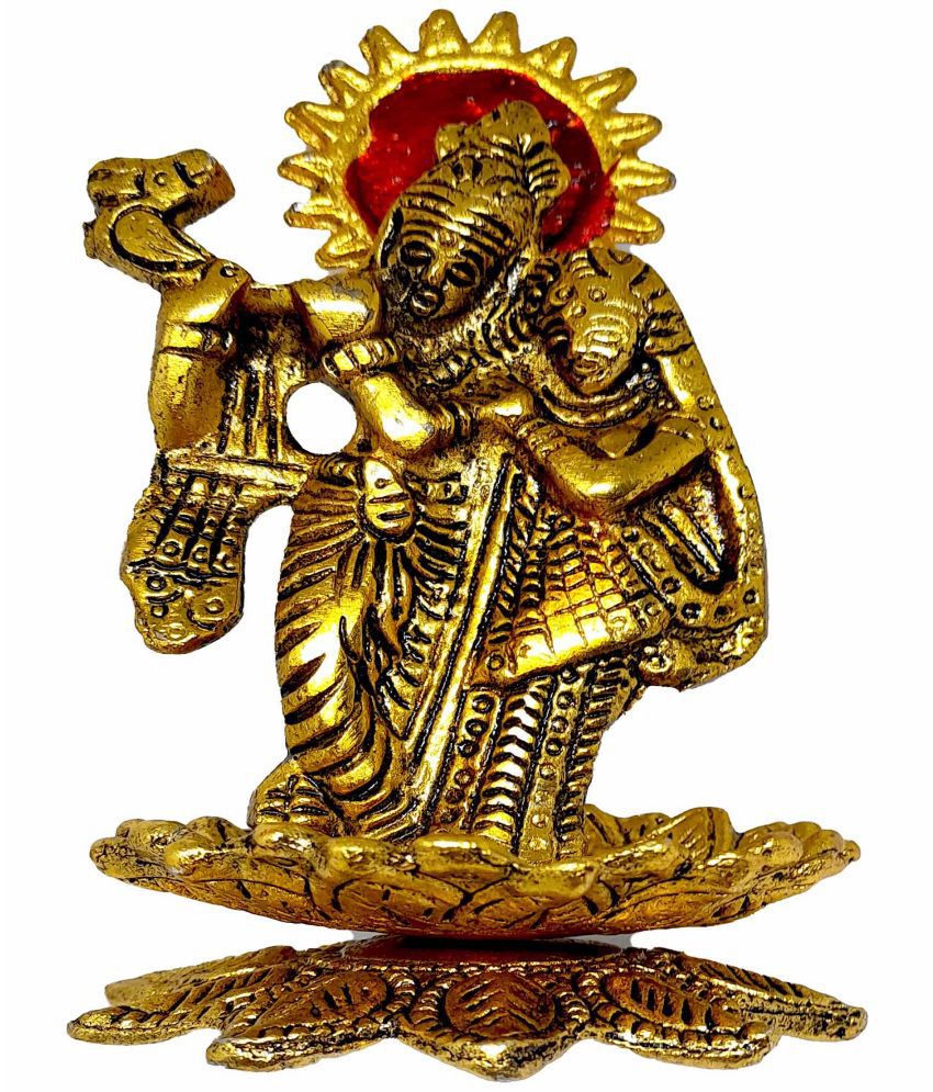     			Bovzen Aluminium Radha Krishna Idol ( 8 cm )
