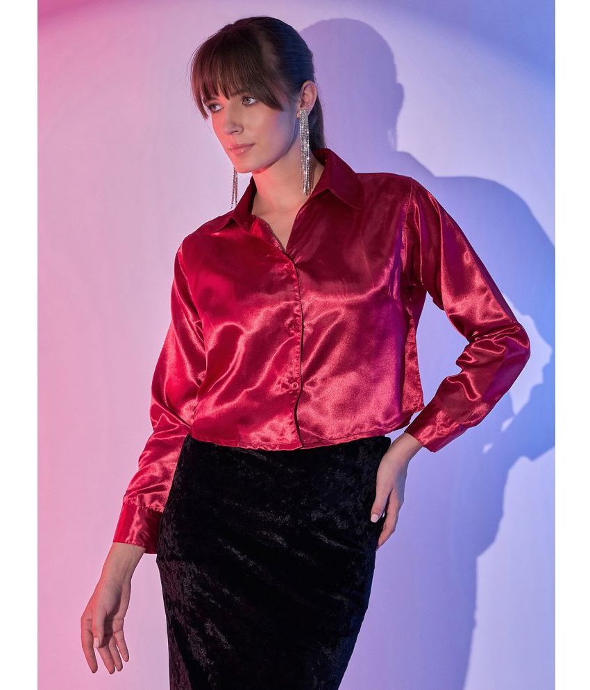     			BuyNewTrend Red Satin Women's Shirt Style Top ( Pack of 1 )