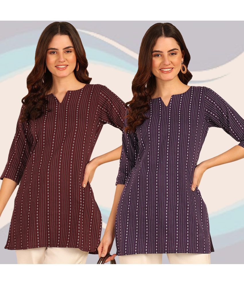     			DSK STUDIO Cotton Striped Straight Women's Kurti - Multicolor ( Pack of 2 )